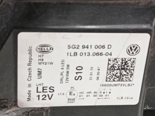 Proiettore ANT DX 5G2 941 006 D Volkswagen GOLF VII 2017