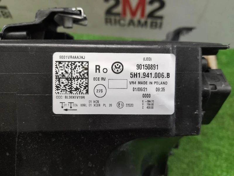 Proiettore ANT DX 5H1941006B Volkswagen GOLF VIII 2019