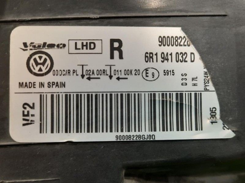 Proiettore ANT DX 6R1 941 032 D Volkswagen POLO VI 2009
