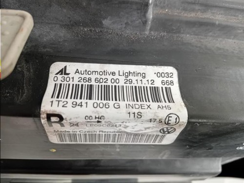 Proiettore ANT DX 1T2 941 006 G Volkswagen Touran III 2010