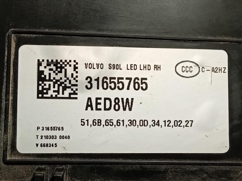 Proiettore ANT DX 90164898 Volvo S90 II 2016