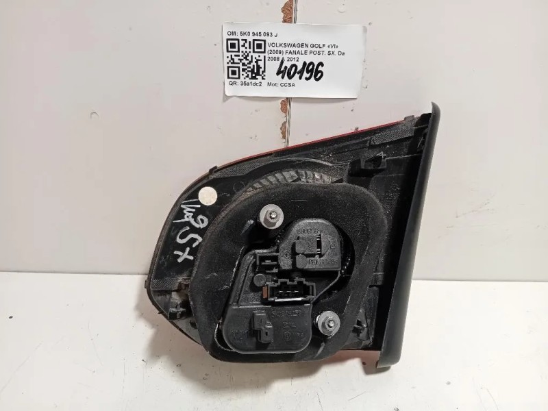 Fanale POST SX 5K0 945 093 J Volkswagen GOLF VI 2009