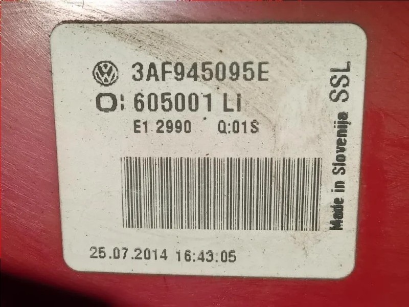 Fanale POST SX 3AF945095E Volkswagen Passat VI Variant 2011