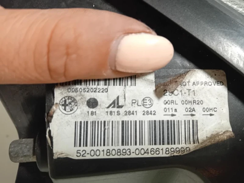 Proiettore ANT SX 00505202220 Alfa Romeo Giulietta 2010