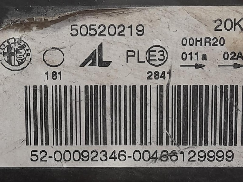 Proiettore ANT SX PROIETTORE FARO ANTERIORE 50520219 Alfa Romeo Giulietta 2013