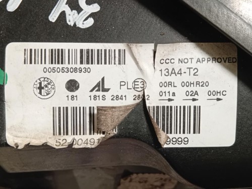 Proiettore ANT SX 505308930 Alfa Romeo Giulietta 2013