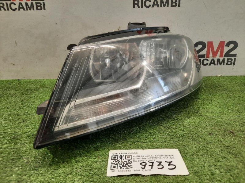 Proiettore ANT SX 8P0941003BC Audi A3 8PA Sportback 2008