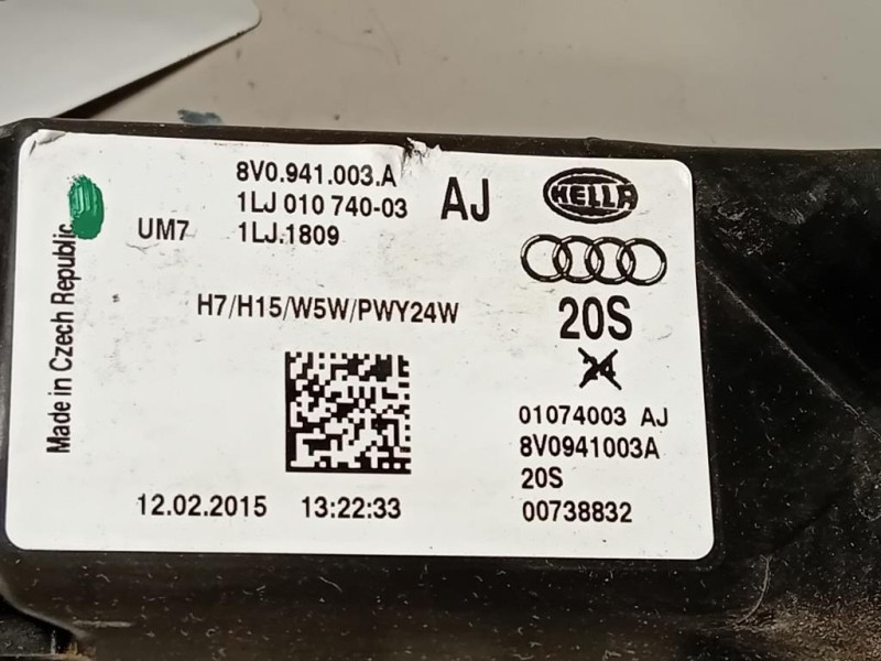 Proiettore ANT SX 8V0 941 003 AJ Audi A3 8VA Sportback 2012