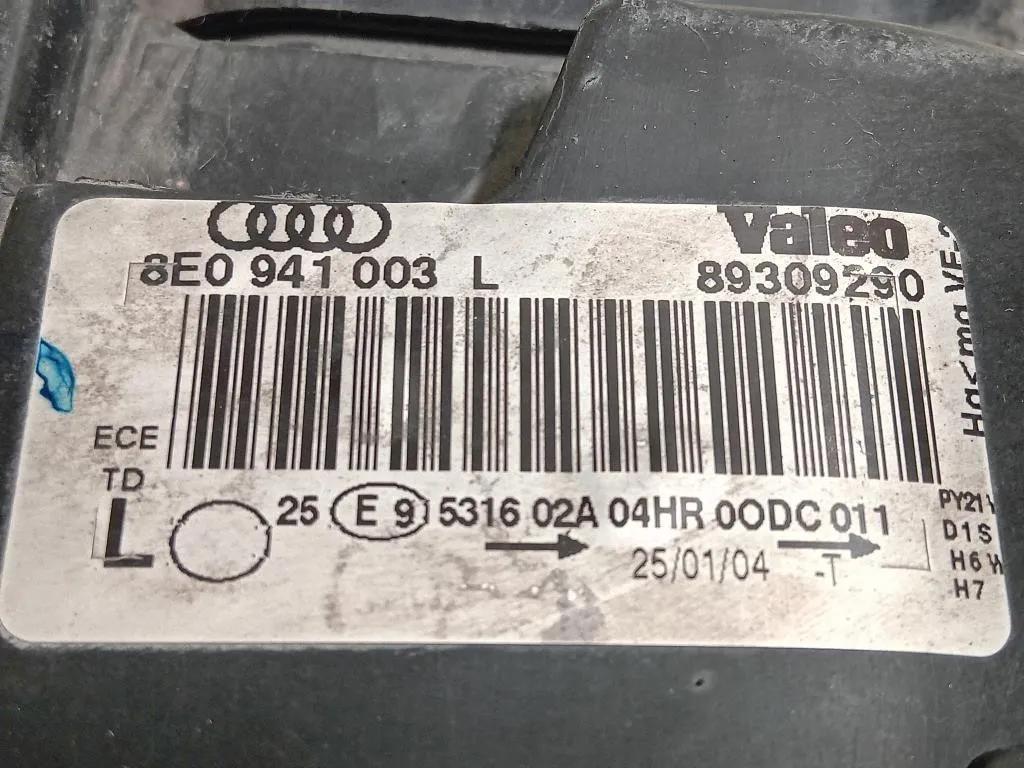 Proiettore ANT SX 8E0 941 003 L Audi A4 8ED Avant 2005