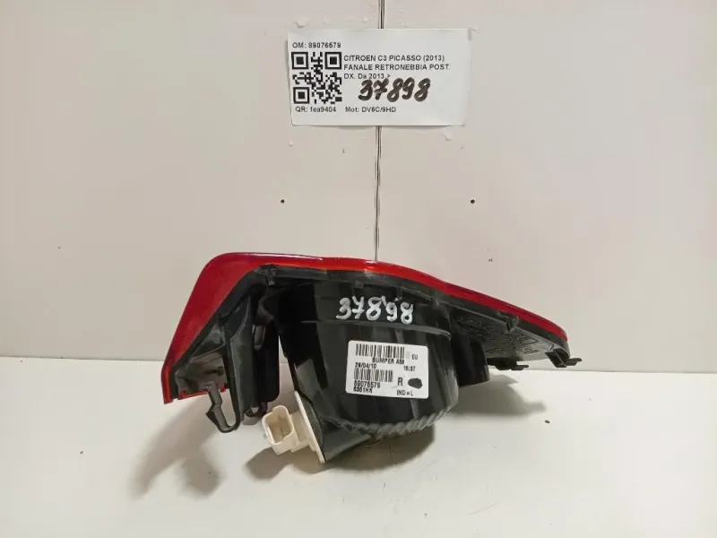 Fanale Retronebbia POST DX 89076579 6351HK Citroen C3 Picasso 2013