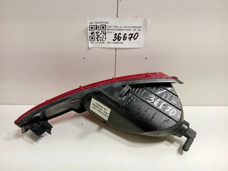 Fanale Retronebbia POST DX 3202001434 Fiat TIPO II 2016
