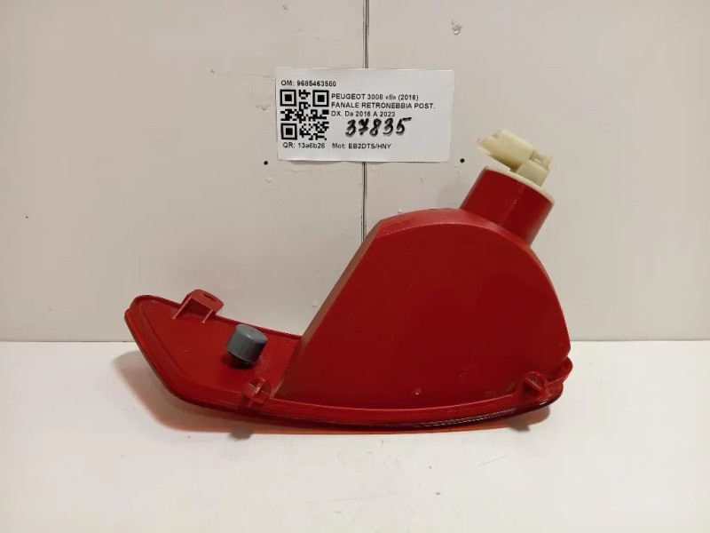 Fanale Retronebbia POST DX 9685463580 Peugeot 3008 II 2016