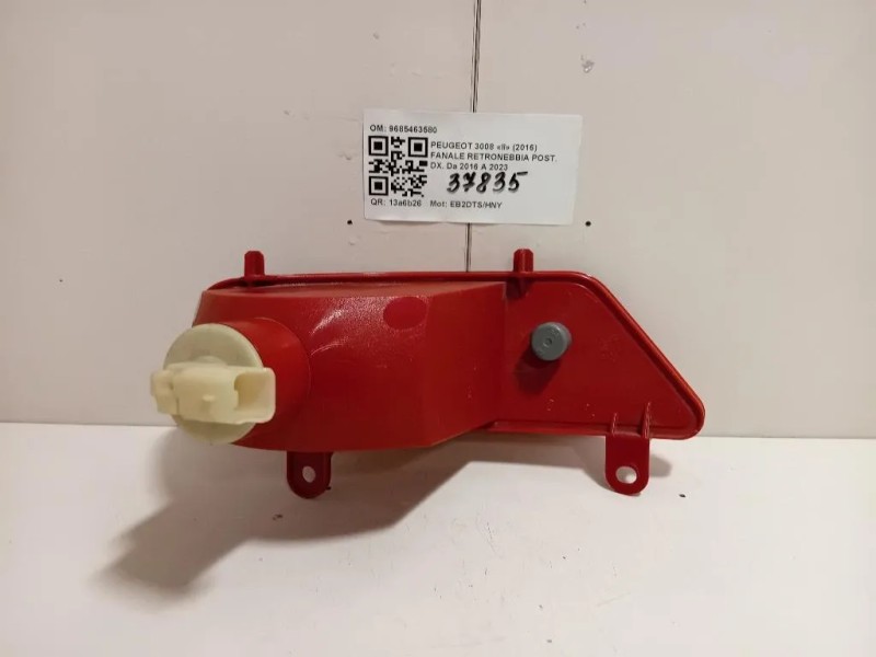 Fanale Retronebbia POST DX 9685463580 Peugeot 3008 II 2016