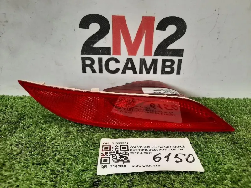 Fanale Retronebbia POST DX 31395551 Volvo V40 II 2012