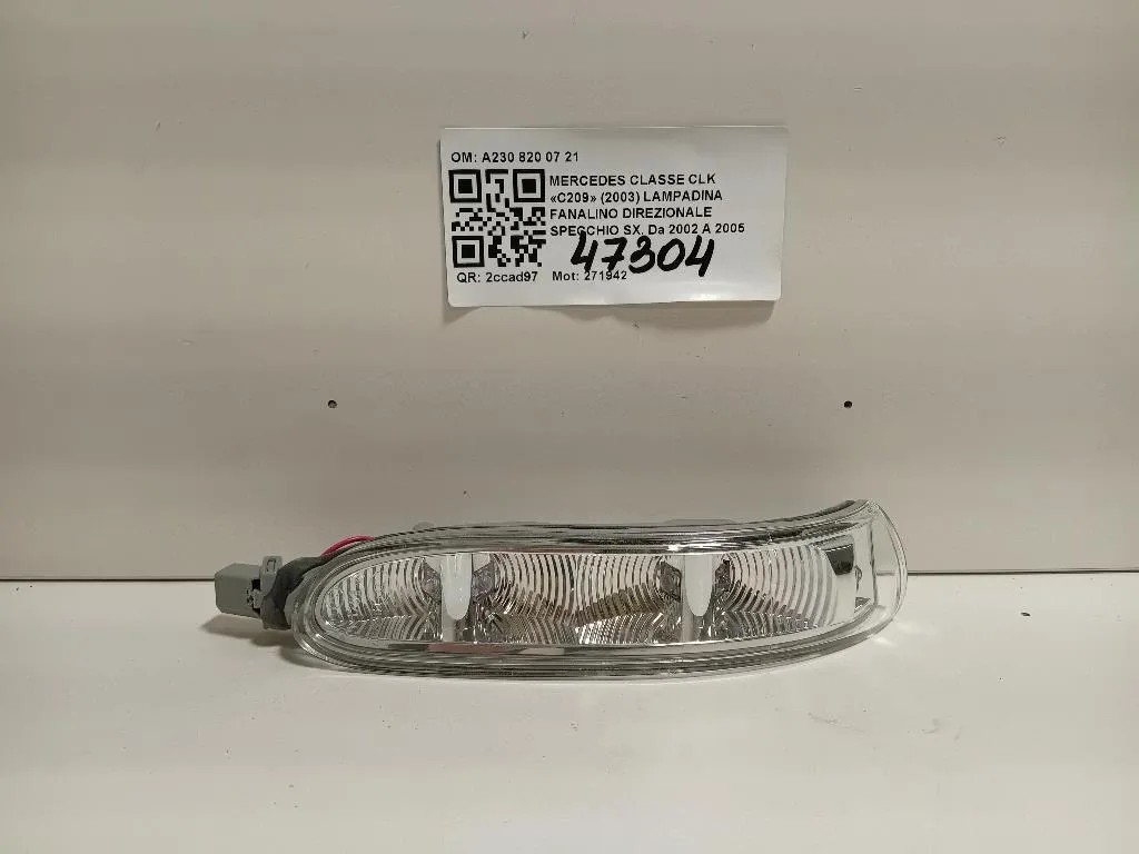 Fanalino Direzionale Specchio ANT SX A230 820 07 21 Mercedes Classe CLK C209 2003