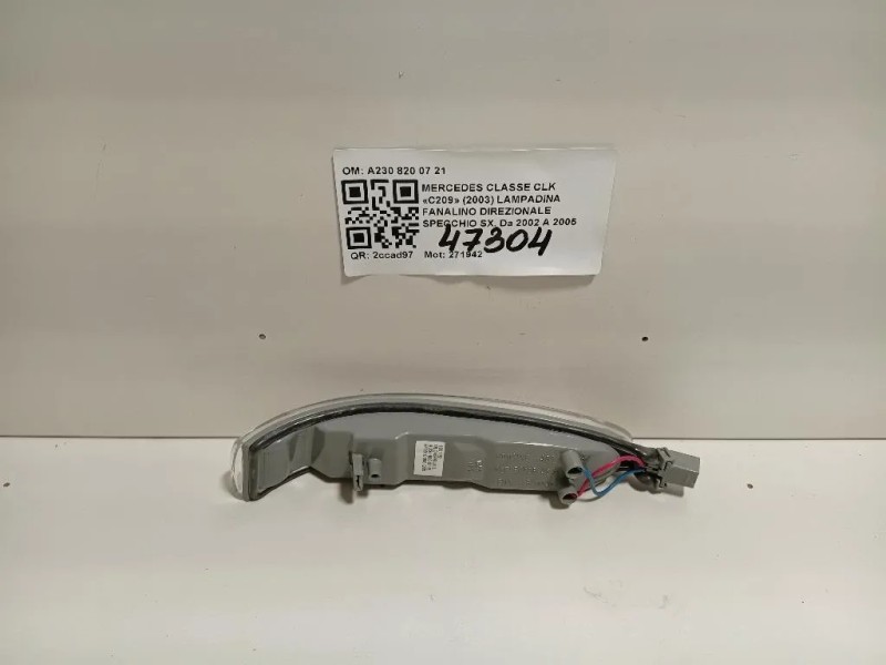 Fanalino Direzionale Specchio ANT SX A230 820 07 21 Mercedes Classe CLK C209 2003