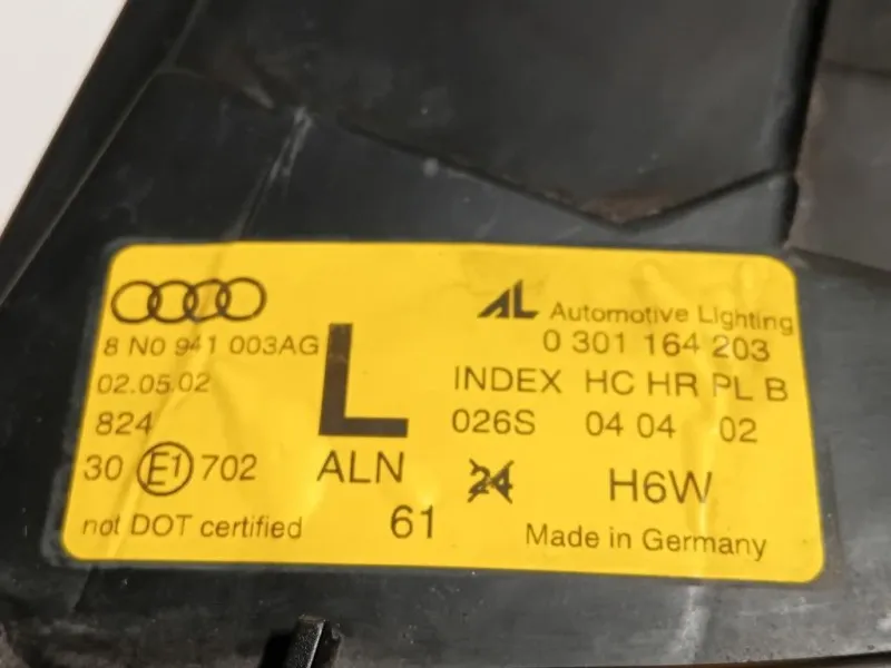 Proiettore ANT SX 8N0 941 003AG ALOGENO FARO FANALE ANTERIORE ANT Audi TT 8N3 1999