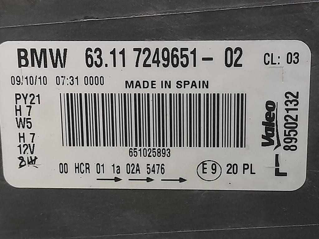 Proiettore ANT SX 724965102 Bmw Serie 1 E81 Berlina 2005