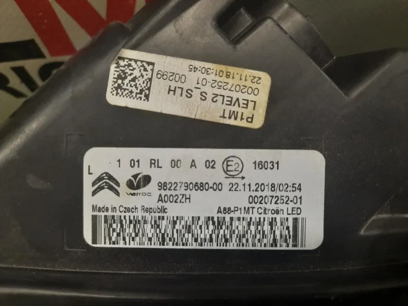 Fanalino LUCE Diurna ANT SX 9822790680 Citroen C3 Aircross 2017