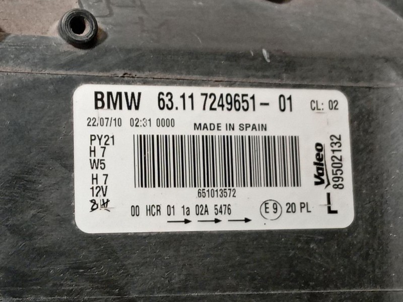 Proiettore ANT SX 6311724965101 Bmw Serie 1 E87 Berlina 2005