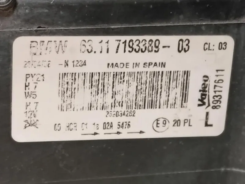 Proiettore ANT SX 6311 7193389-03 Bmw Serie 1 E87 Berlina 2005