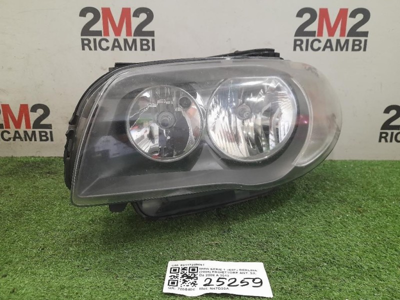 Proiettore ANT SX 63117249651 89502132 Bmw Serie 1 E87 Berlina 2005