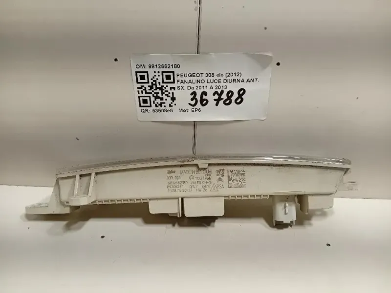Fanalino LUCE Diurna ANT SX 9812662180 Peugeot 308 I 2012