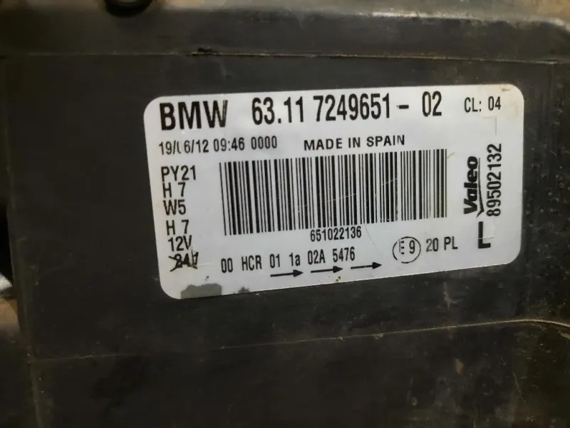 Proiettore ANT SX 63117249651 Bmw Serie 1 E87 Berlina 2005