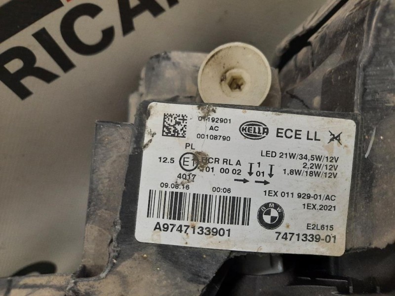 Proiettore ANT SX 7471339 Bmw Serie 1 F20 Berlina 2015