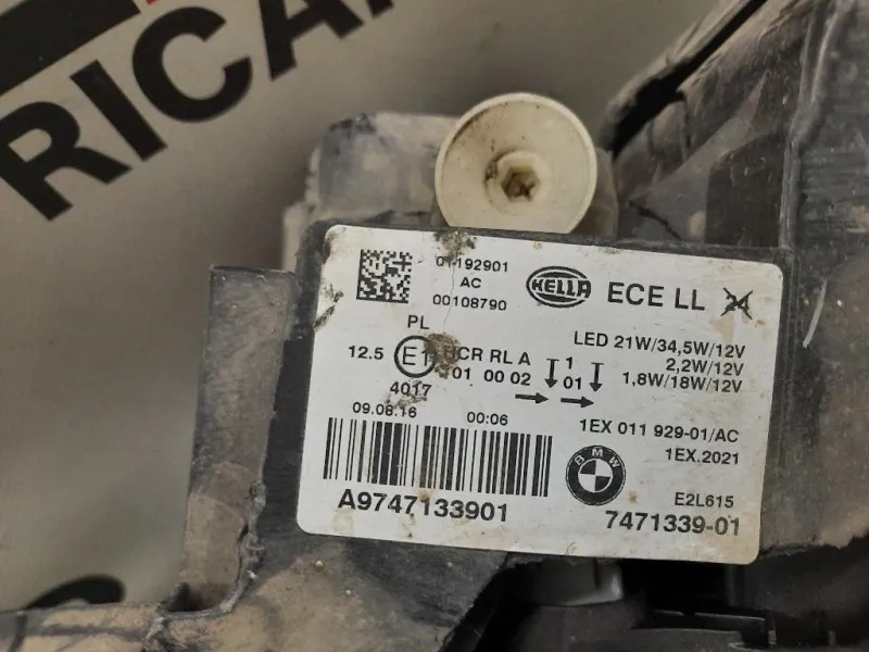 Proiettore ANT SX 7471339 Bmw Serie 1 F20 Berlina 2015