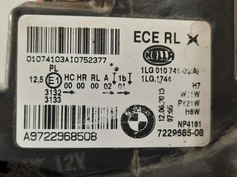 Proiettore ANT SX A9722968508 Bmw Serie 1 F20 Berlina 2015