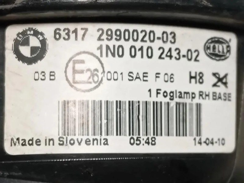 Fendinebbia ANT DX 63172990020-03 Bmw X1 E84 2010