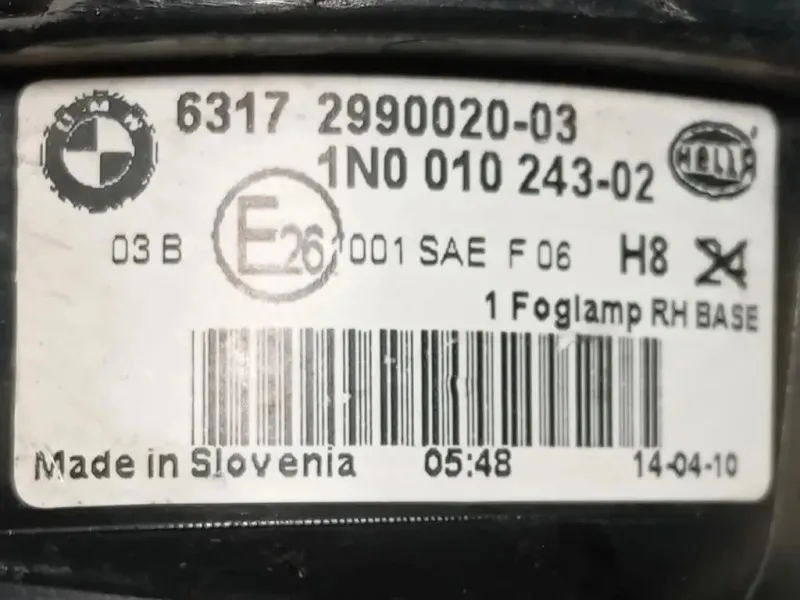 Fendinebbia ANT DX 63172990020-03 Bmw X1 E84 2010