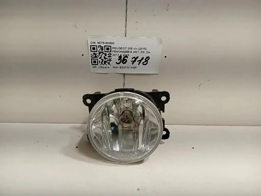 Fendinebbia ANT DX 9675450980 Peugeot 208 I 2015