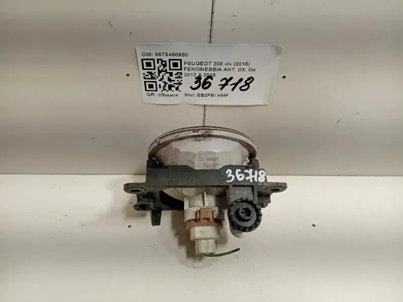Fendinebbia ANT DX 9675450980 Peugeot 208 I 2015