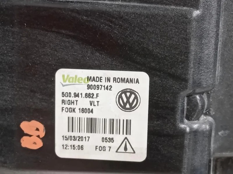 Fendinebbia ANT DX 5G0941662 5G0 941 662 F Volkswagen GOLF VII 2017