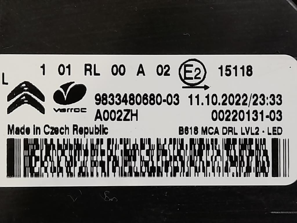 Proiettore ANT SX 9833480680-03 Citroen C3 III 2016