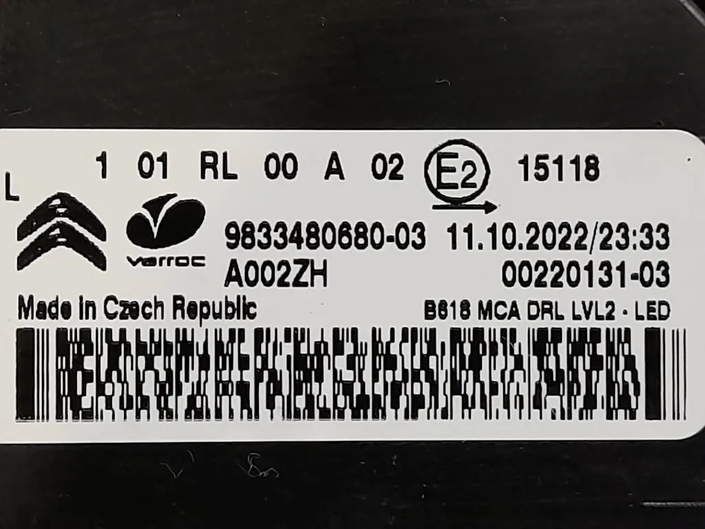 Proiettore ANT SX 9833480680-03 Citroen C3 III 2016