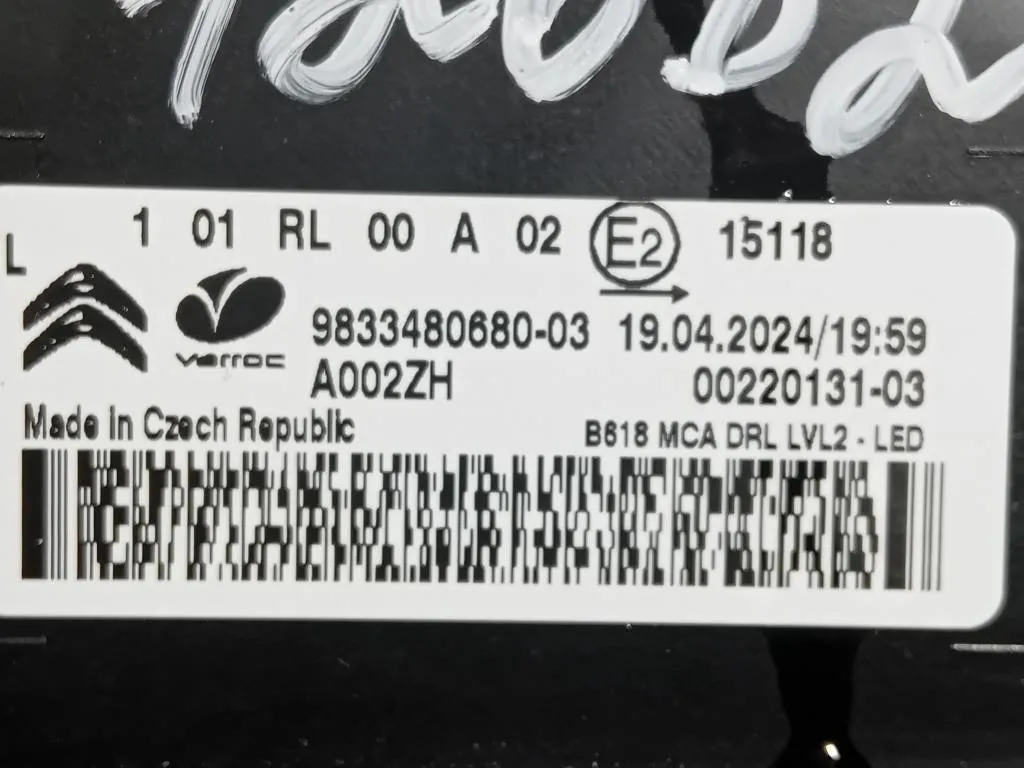 Proiettore ANT SX 9833480680-03 Citroen C3 III 2016