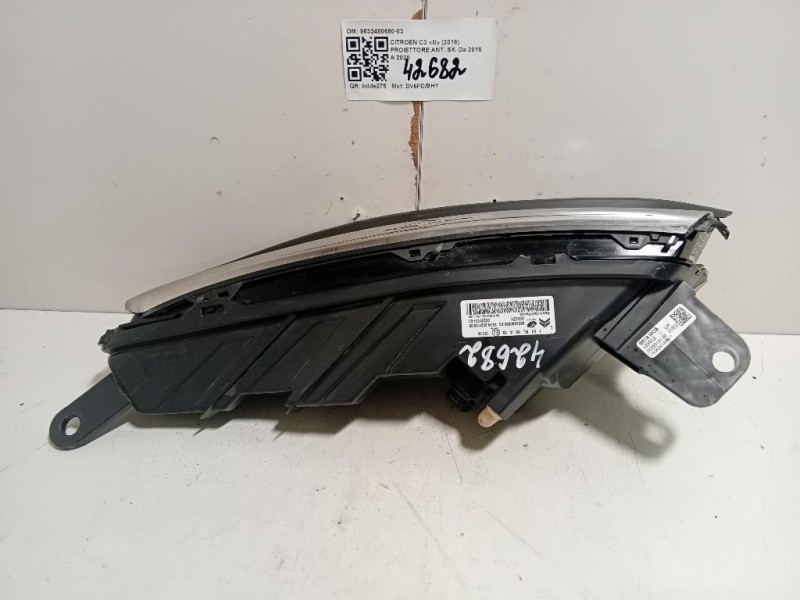 Proiettore ANT SX 9833480680-03 Citroen C3 III 2016