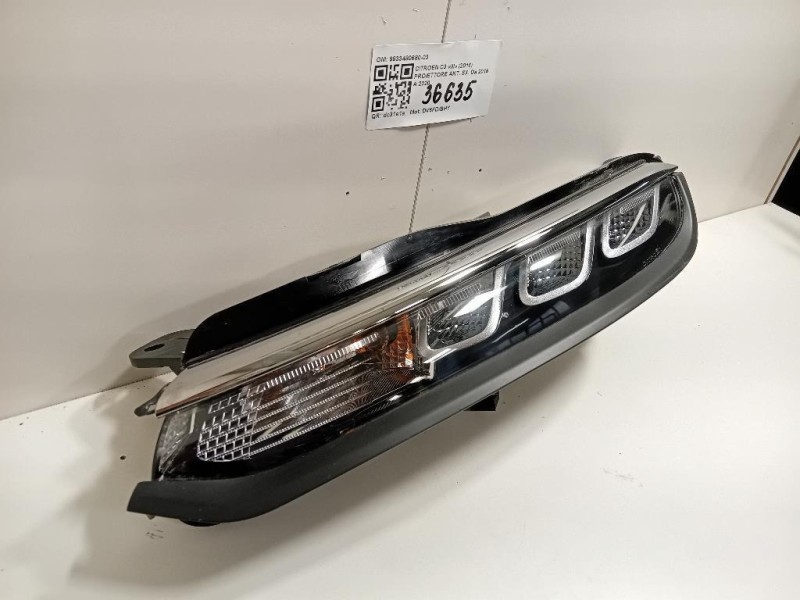 Proiettore ANT SX 9833480680-03 Citroen C3 III 2016