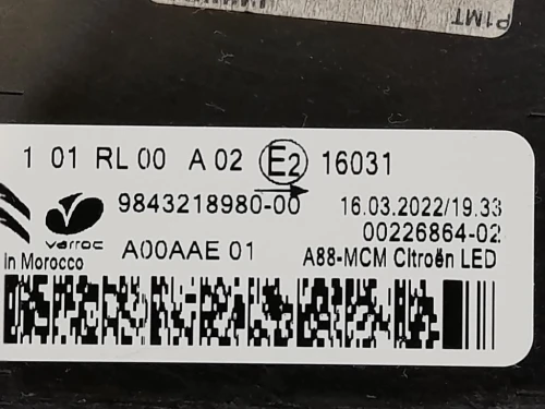 Proiettore ANT SX 9843218980 Citroen C3 III 2020