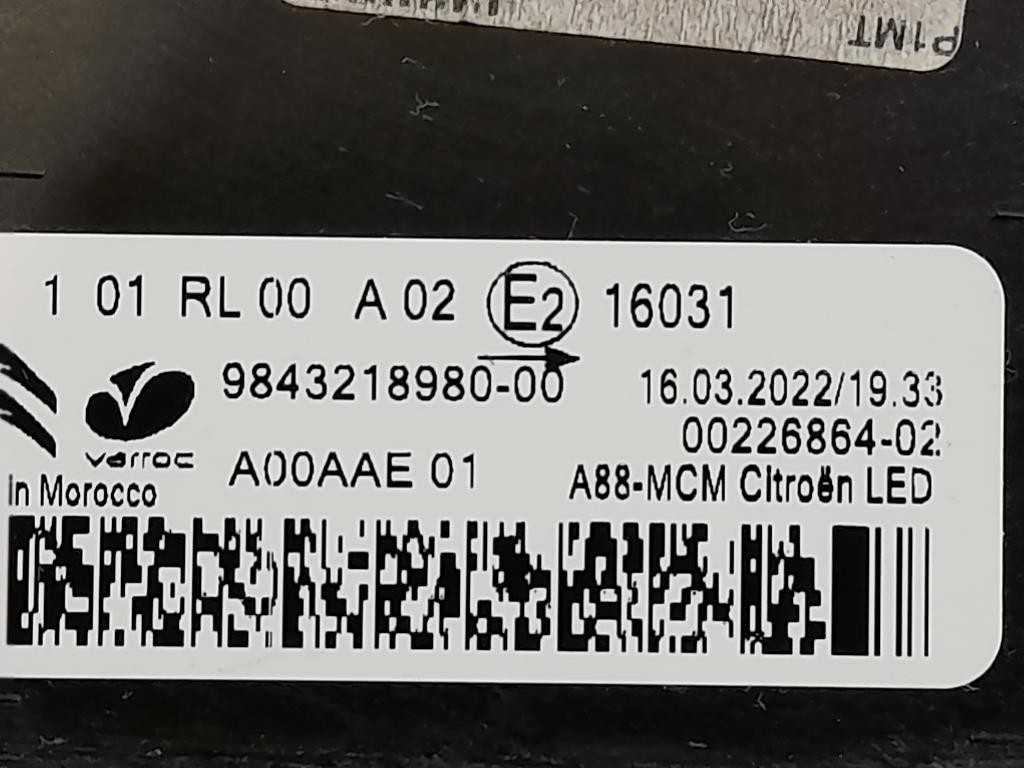 Proiettore ANT SX 9843218980 Citroen C3 III 2020