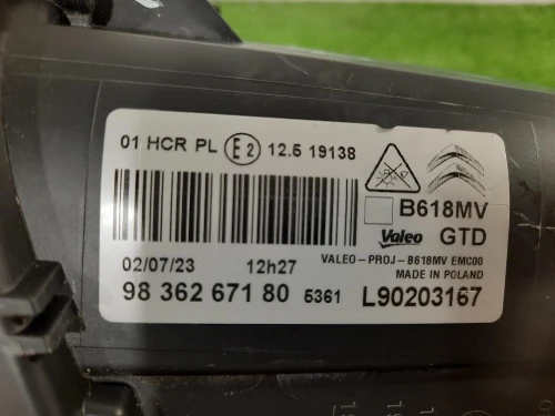 Proiettore ANT SX 9836171580 Citroen C3 III 2020