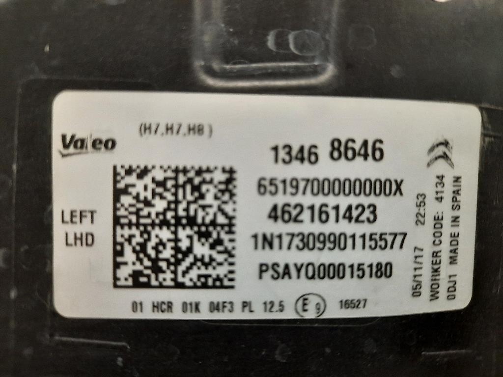 Proiettore ANT SX 13468646 Citroen C3 Aircross 2017