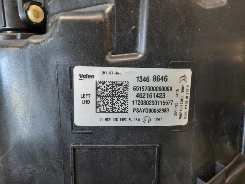 Proiettore ANT SX YQ00052980 Citroen C3 Aircross 2017