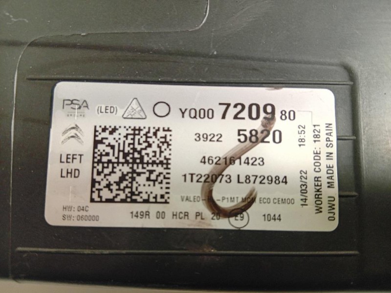 Proiettore ANT SX 39225820 Citroen C3 Aircross 2021