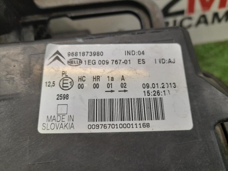 Proiettore ANT SX 9681873980 Citroen C3 Picasso 2013