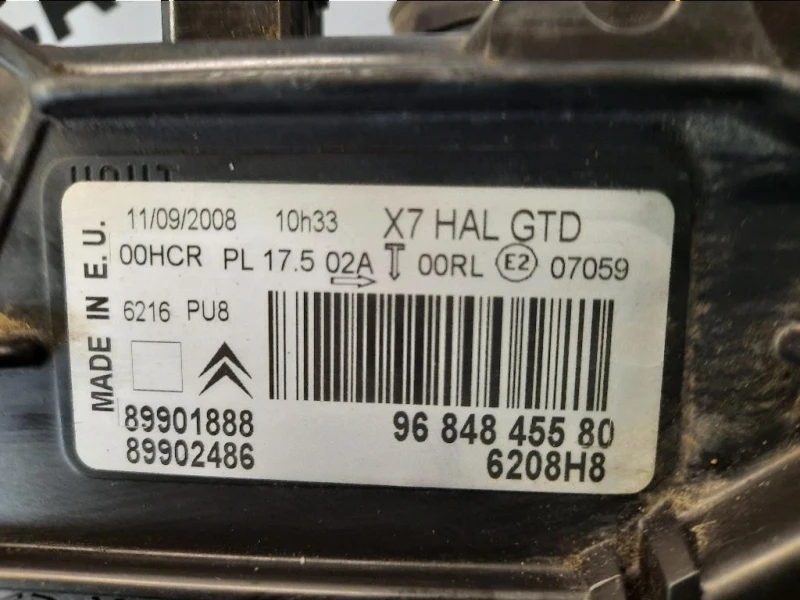 Proiettore ANT SX 6208R6 FARO ANT SINISTRO Citroen C5 III 2008