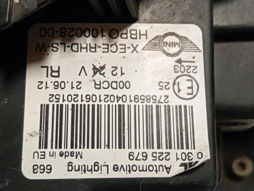 Proiettore ANT SX 0301225679 Mini MINI Coupé R58 2012